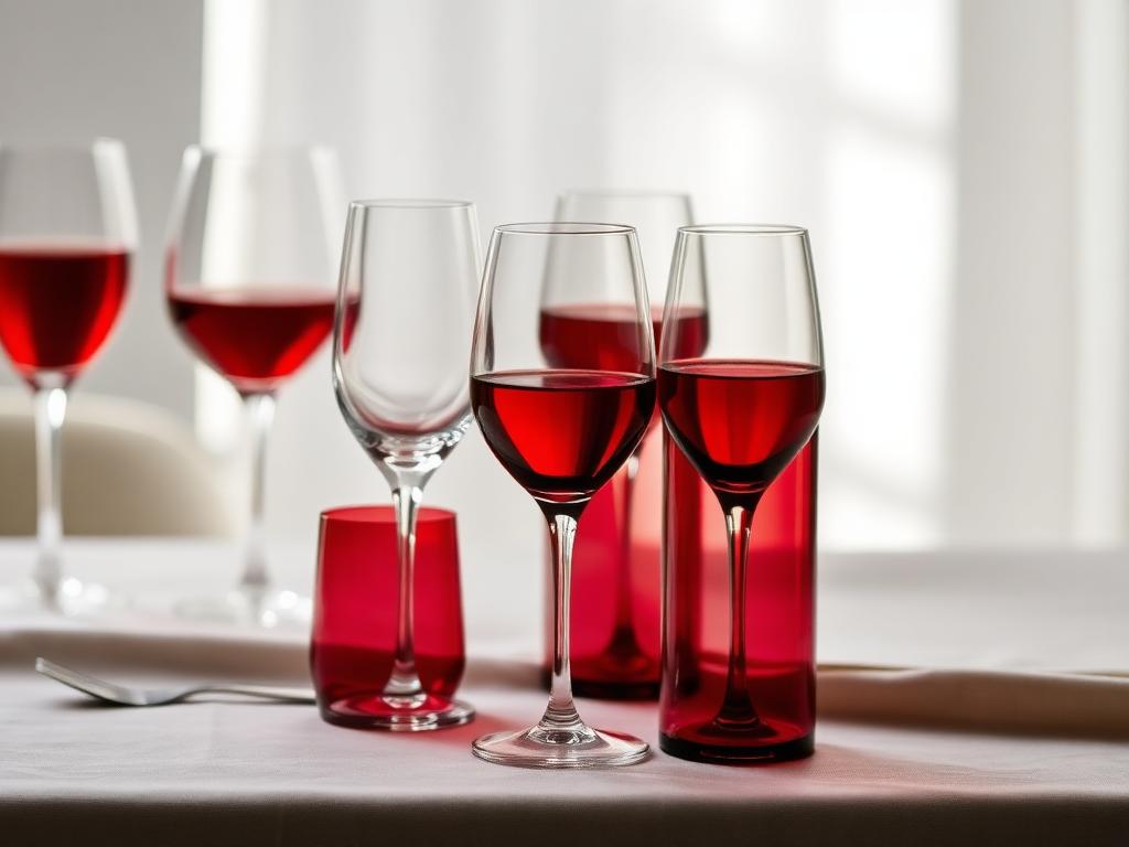 Wine glasses and champagne flutes on a dressed table